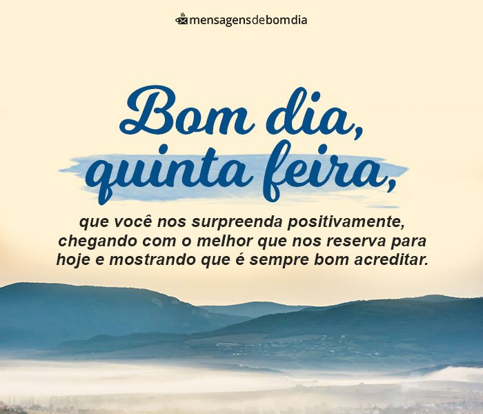 Bom Dia Quinta-Feira