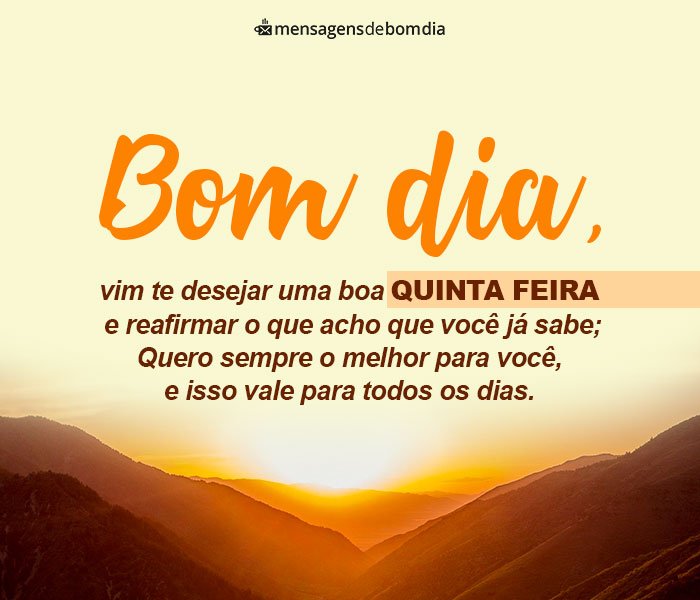 Bom Dia Quinta-Feira