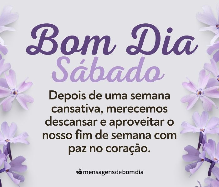 Mensagens de Bom Dia Sábado