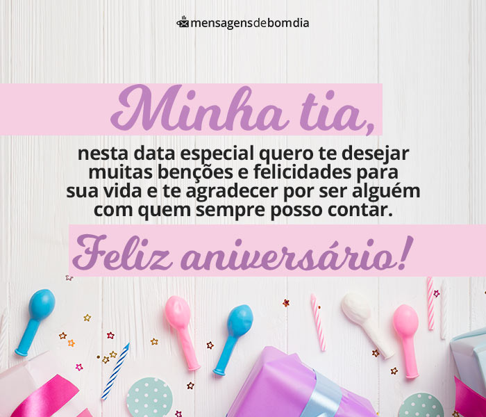 Mensagem de Aniversário para Tia