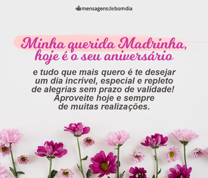 Mensagem de Aniversário para Madrinha