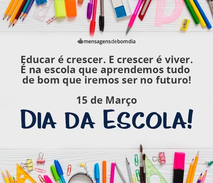 Mensagens para Dia da Escola