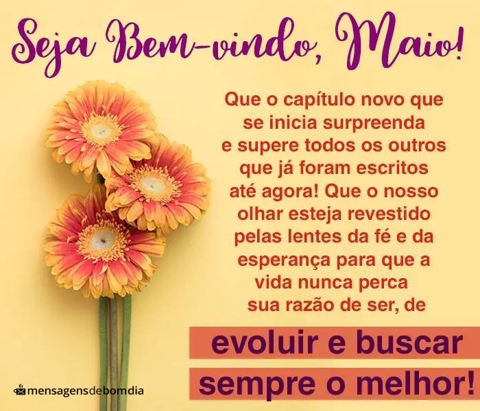 Seja Bem-Vindo Maio!